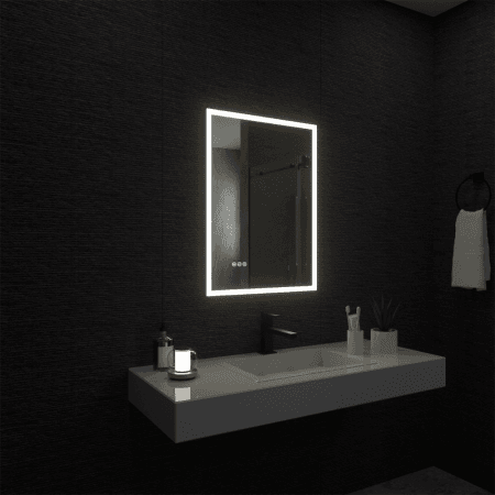 Sleek Rectangular Frameless LED Wall Mirror with Sensor