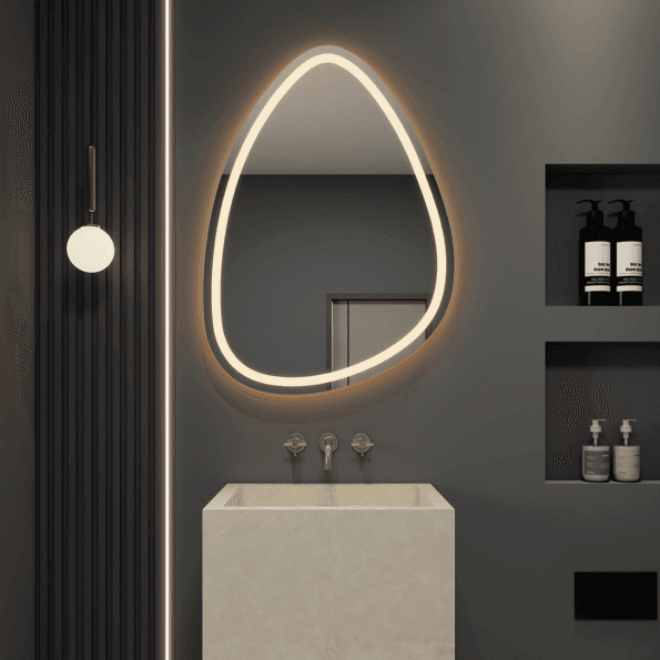 Oval Frosted LED Mirror with Touch Sensor