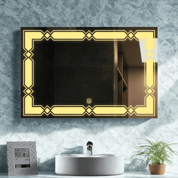 Rectangle LED Bathroom Mirror with Anti-Fog & Dimmable Lights - Modern Backlit Vanity Mirror