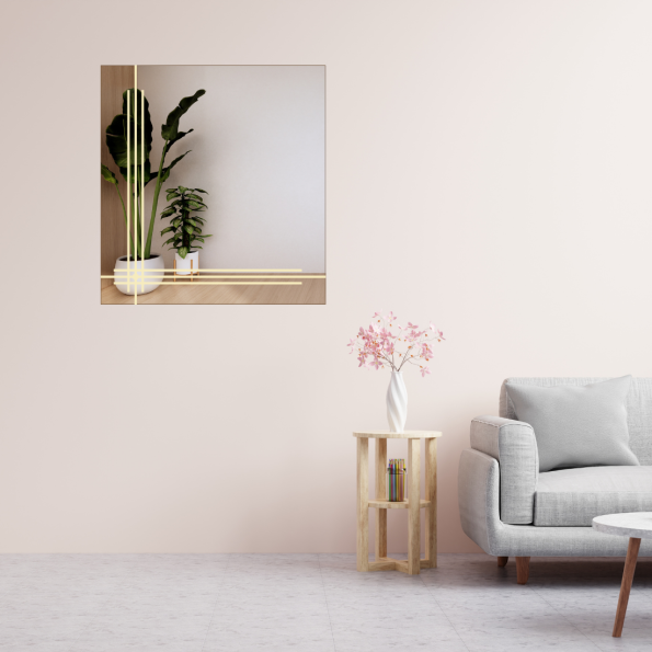 image 082 Three Line Frosting LED Mirror – Custom Size