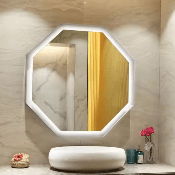 Octagon LED Bathroom Mirror – Geometric Backlit Vanity Mirror