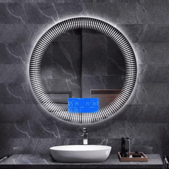 Designer Round LED Bathroom Mirror with Touch Display