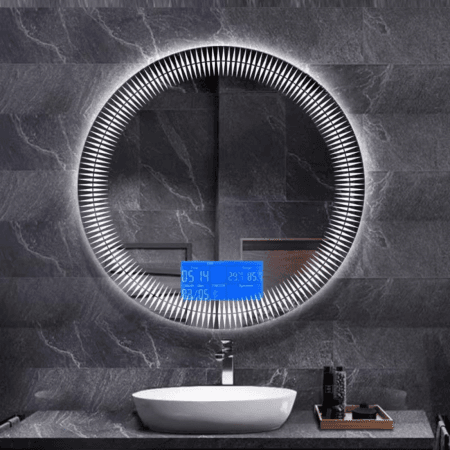 Designer Round LED Bathroom Mirror with Touch Display