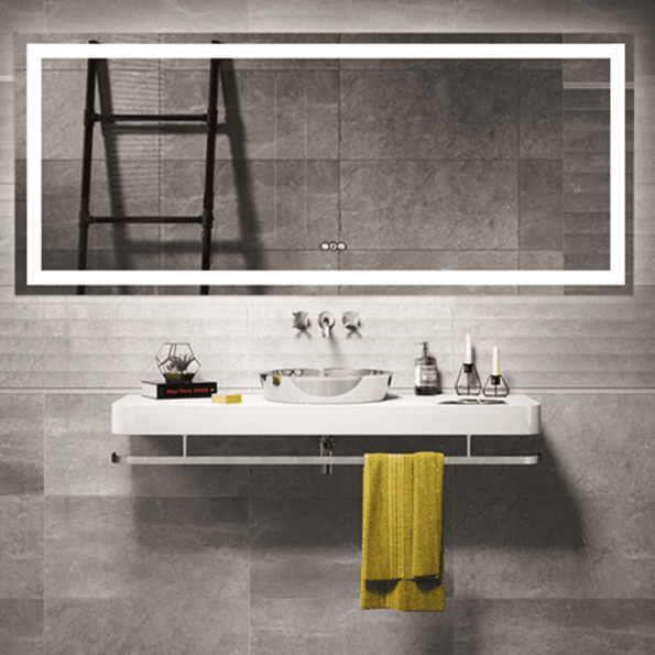 Wide Horizontal Backlit LED Mirror for Bathroom & Vanity