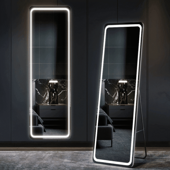 Full-Length LED Dressing Mirror with Warm Light Border