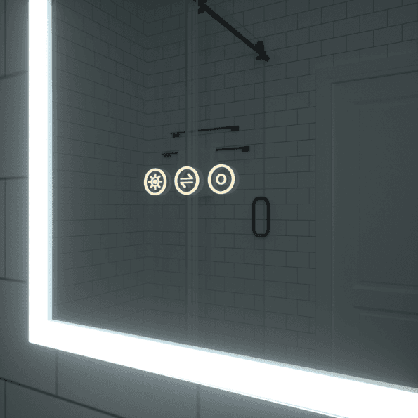 Sleek Rectangular Frameless LED Wall Mirror with Sensor