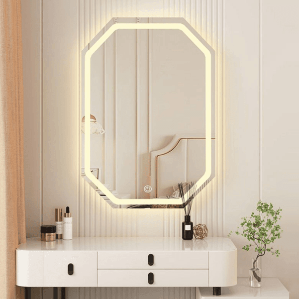 Octagonal Backlit LED Mirror for Modern Bathrooms