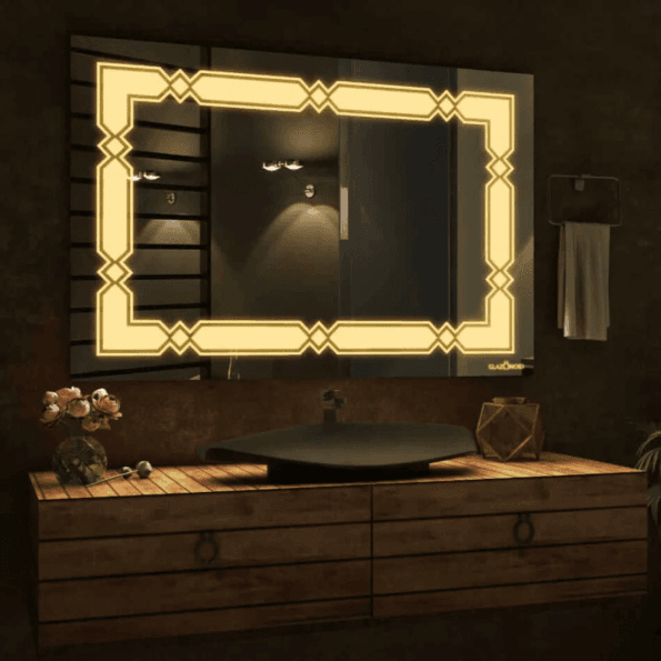 Rectangle LED Bathroom Mirror with Anti-Fog & Dimmable Lights - Modern Backlit Vanity Mirror