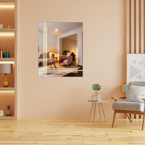 image 082 Three Line Frosting LED Mirror – Custom Size