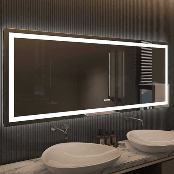 Wide Horizontal Backlit LED Mirror for Bathroom & Vanity