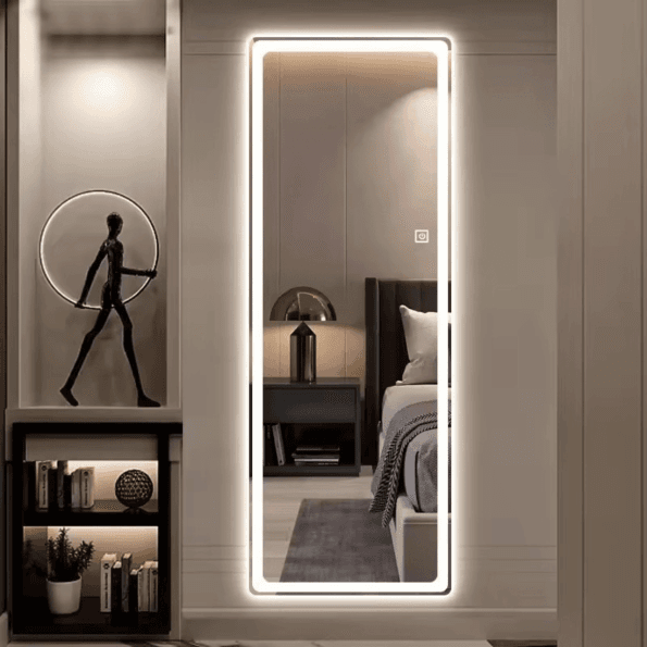 Full-Length Warm White LED Mirror – Modern Design for Home & Salon Use
