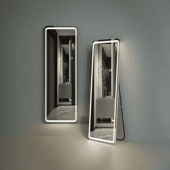 Full-Length LED Dressing Mirror with Warm Light Border