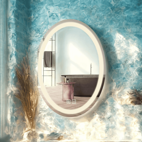 Oval LED Bathroom Mirror with Touch Sensor and Backlight