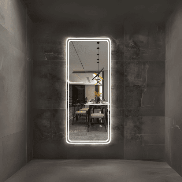 Rectangular Full-Length LED Mirror – Warm Backlit Modern Design