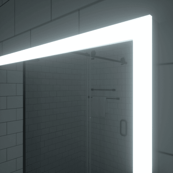 Sleek Rectangular Frameless LED Wall Mirror with Sensor