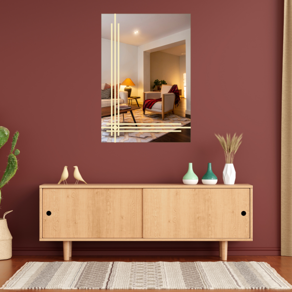 image 082 Three Line Frosting LED Mirror – Custom Size