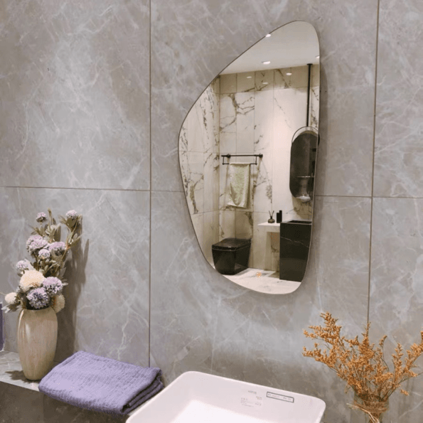 Frameless Decorative LED Mirror – Contemporary Wall Mount Design