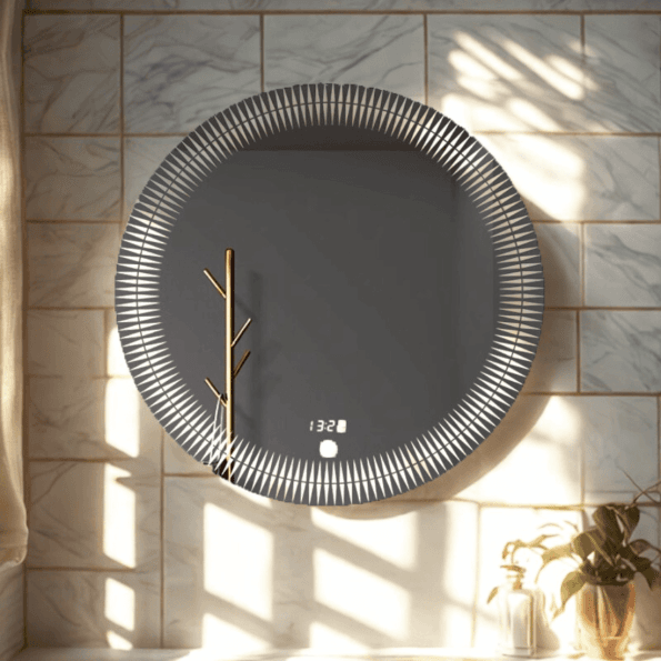 Designer Round LED Bathroom Mirror with Touch Display