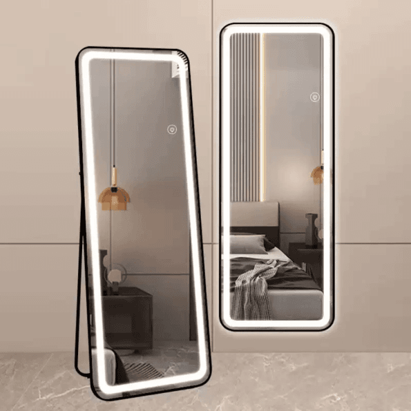 Full-Length LED Dressing Mirror with Warm Light Border