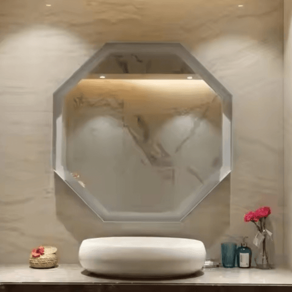 Octagon LED Bathroom Mirror – Geometric Backlit Vanity Mirror