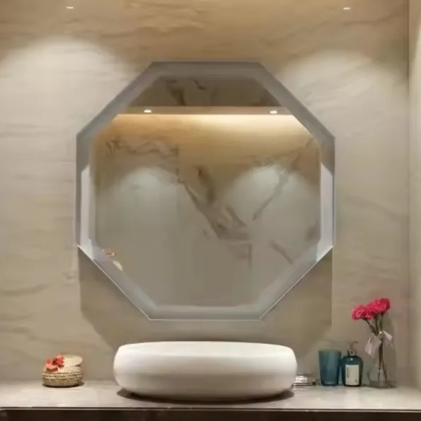 Octagon LED Bathroom Mirror – Geometric Backlit Vanity Mirror