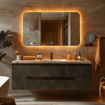 Wide Backlit LED Bathroom Mirror – Sleek and Modern Illuminated Mirror​