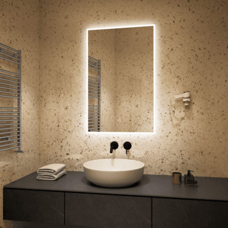 Tall Backlit LED Bathroom Mirror – Sleek Full-Length Illuminated Mirror​