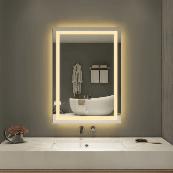 Oval Backlit LED Bathroom Mirror – Modern Illuminated Vanity Mirror with Touch Control