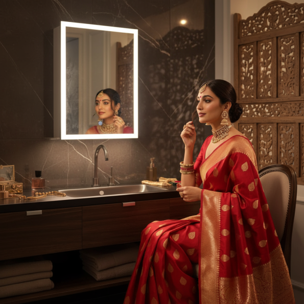 Cabinet RGB Light Mirror – LED Illuminated Bathroom Storage with Color-Changing Lights 3