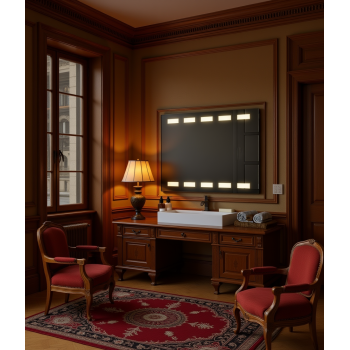 Cube Wide Light Mirror – LED Backlit Mirror with Geometric Glow 4