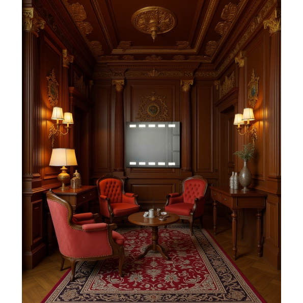 Cube Wide Light Mirror – LED Backlit Mirror with Geometric Glow 3
