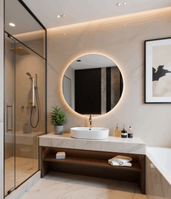 Residential Light Mirror with Soft Glow – Elegant Wall Mount 1