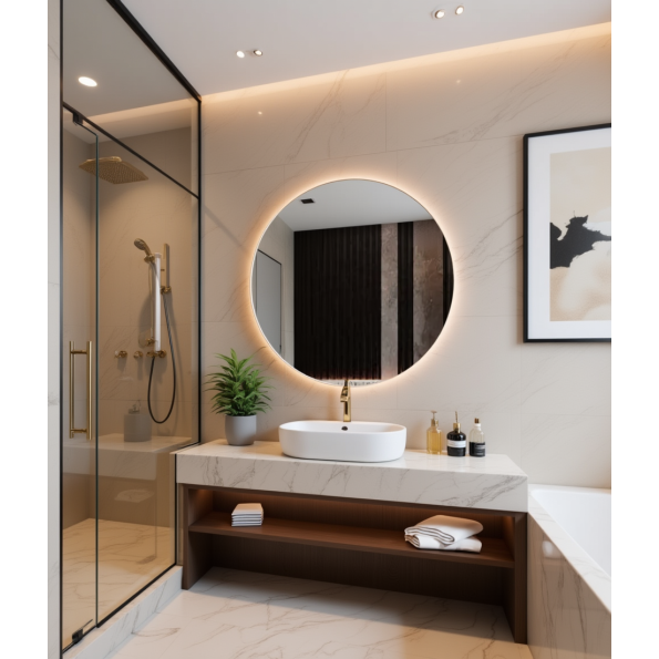 Residential Light Mirror with Soft Glow – Elegant Wall Mount 1