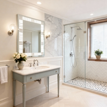 Vertical LED Mirror – Sleek Wall-Mounted Lighted Mirror for Bathrooms & Dressing Rooms 1