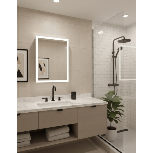 Cabinet RGB Light Mirror – LED Illuminated Bathroom Storage with Color-Changing Lights 3