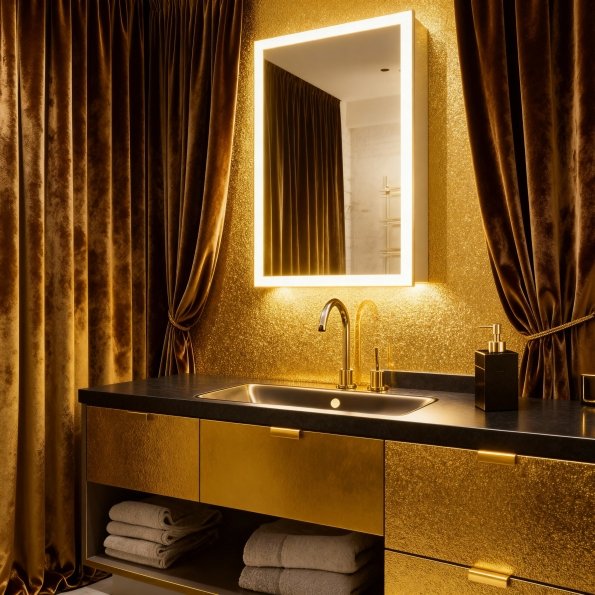 Cabinet RGB Light Mirror – LED Illuminated Bathroom Storage with Color-Changing Lights 6