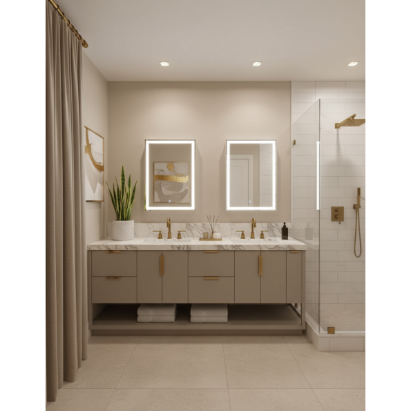 Cabinet RGB Light Mirror – LED Illuminated Bathroom Storage with Color-Changing Lights 5