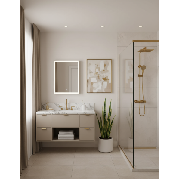 Cabinet RGB Light Mirror – LED Illuminated Bathroom Storage with Color-Changing Lights 4