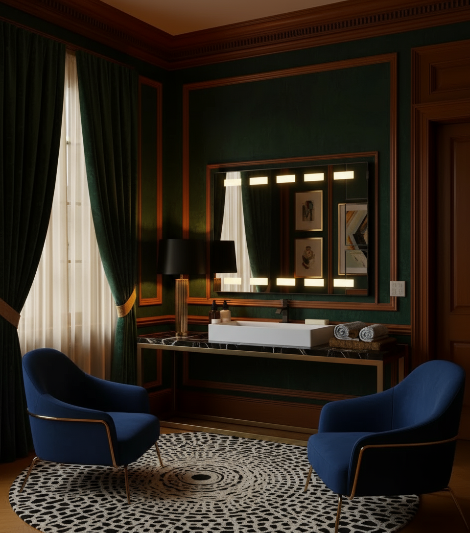 Cube Wide Light Mirror – LED Backlit Mirror with Geometric Glow 4