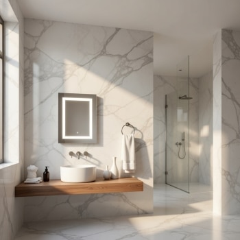 Square LED Bathroom Mirror with Touch Sensor & Soft Glow