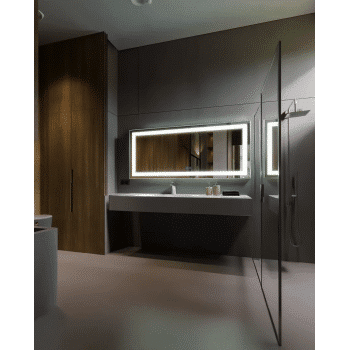 Wall Mounted LED Mirror with Clean Minimal Lighting