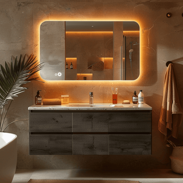 Wide Backlit LED Bathroom Mirror – Sleek and Modern Illuminated Mirror​