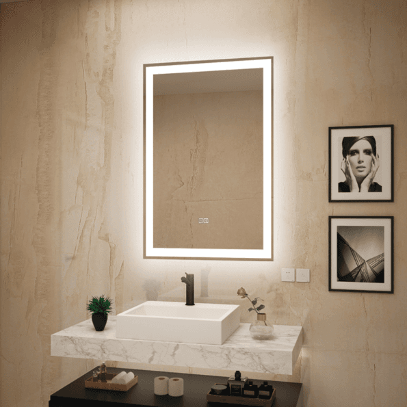 Oval Backlit LED Bathroom Mirror – Modern Illuminated Vanity Mirror with Touch Control