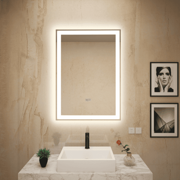 Oval Backlit LED Bathroom Mirror – Modern Illuminated Vanity Mirror with Touch Control