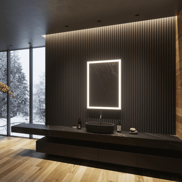 Cara Slimline Light Mirror – Sleek Vertical LED Mirror for Modern Spaces