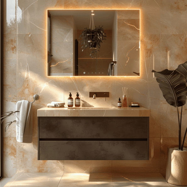 Wide Backlit LED Bathroom Mirror – Sleek and Modern Illuminated Mirror​