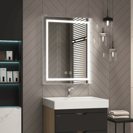 Aurora Tall Light Mirror – LED Bathroom Mirror with Touch Sensor and Anti-Fog Feature