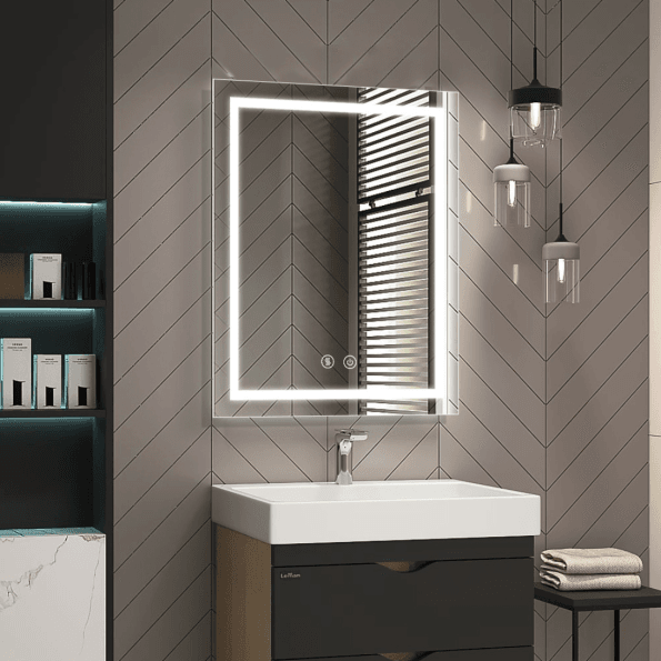 Aurora Tall Light Mirror – LED Bathroom Mirror with Touch Sensor and Anti-Fog Feature