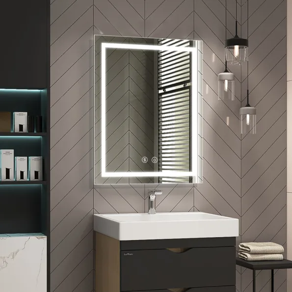Aurora Tall Light Mirror – LED Bathroom Mirror with Touch Sensor and Anti-Fog Feature