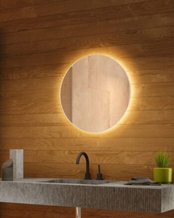 Round Backlit Bathroom Lighted LED Mirror